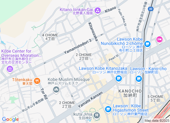 Map of CAFE+%26+BAR+まどゐ 兵庫県神戸市中央区山本通２丁目３−１２ 1F