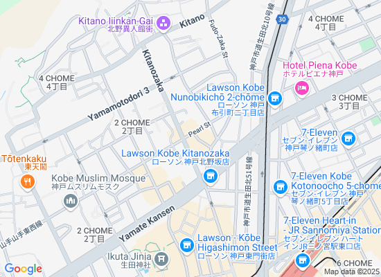 Map of THE CITY DONUTS AND COFFEE 兵庫県神戸市中央区山本通2-3-12 パレード北野 1F